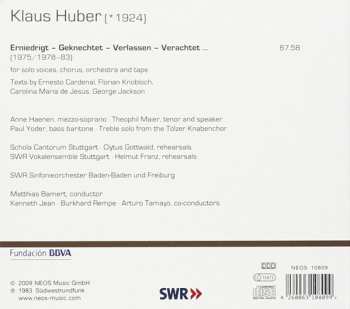 CD Klaus Huber: Erniedrigt – Geknechtet – Verlassen – Verachtet ... DIGI