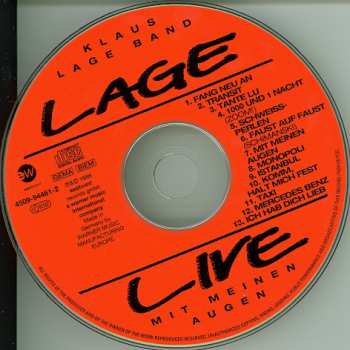 CD Klaus Lage Band: Mit Meinen Augen - Lage Live