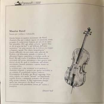 CD Maurice Ravel: Sonata For Cello Solo Op.8/ Duo For Violin And Cello Op. 7 / Sonata For Violin And Cello
