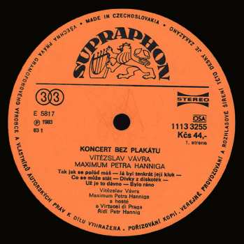 LP Vítězslav Vávra: Koncert Bez Plakátu