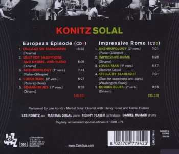2CD Lee Konitz: European Episode Impressive Rome