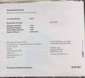 CD Konstantia Gourzi: Music For Piano And String Quartet