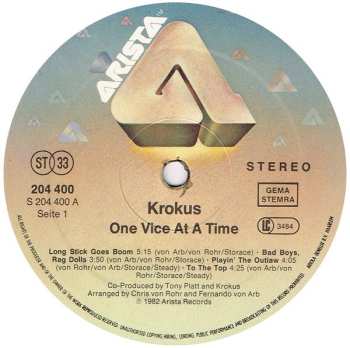 LP Krokus: One Vice At A Time