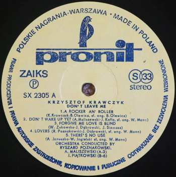 LP Krzysztof Krawczyk: Don't Leave Me