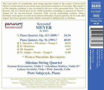 CD Silesian String Quartet: Piano Quartet • Piano Quintet