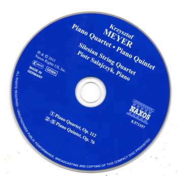 CD Silesian String Quartet: Piano Quartet • Piano Quintet