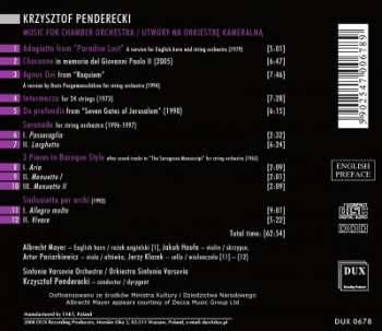 CD Krzysztof Penderecki: Music For Chamber Orchestra
