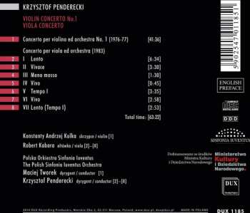 CD Krzysztof Penderecki: Violin Concerto No.1; Viola Concerto