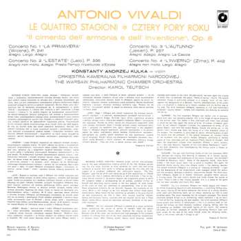 LP Antonio Vivaldi: Le Quattro Stagioni Opus 8 Nos.1-4