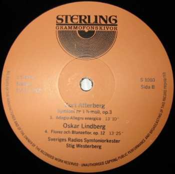 LP/CD Sveriges Radios Symfoniorkester: Kurt Atterberg  Symfoni Nr 1 - Oskar Lindberg Florenz Och Blanzeflor