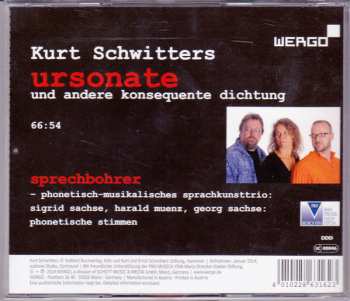 CD Kurt Schwitters: Ursonate Und Andere Konsequente Dichtung