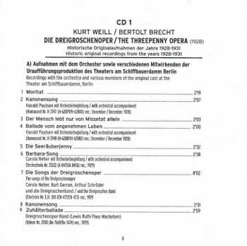 2CD Kurt Weill: Die Dreigroschenoper / The Threepenny Opera (Historic Original Recordings 1928-1944)