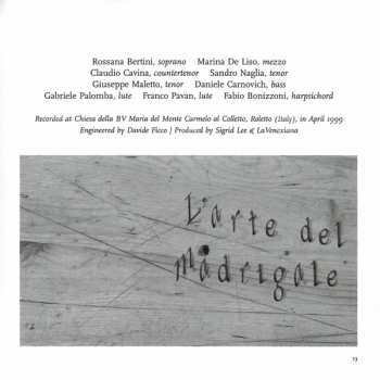 9CD/Doos La Venexiana: L'Arte De Madrigale LTD