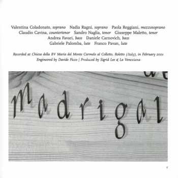 9CD/Doos La Venexiana: L'Arte De Madrigale LTD
