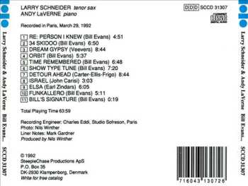 CD Larry Schneider: Bill Evans...Person We Knew