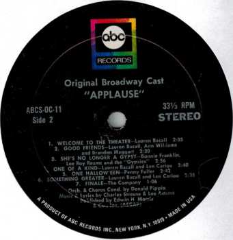 LP Lauren Bacall: Applause (Original Broadway Cast)