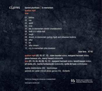 CD BOW: Laurent Plumhans | In Memoriam