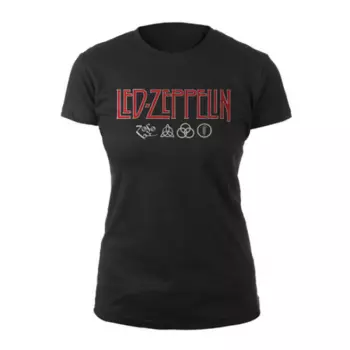 T-shirt Dames Logo Led Zeppelin & Symbols