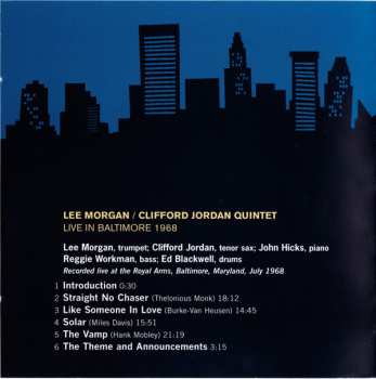 CD Lee Morgan - Clifford Jordan Quintet: Live In Baltimore 1968