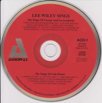 CD Lee Wiley: Lee Wiley Sings The Songs Of George & Ira Gershwin & Cole Porter (The 1939-40 Liberty Music Shop Recordings)