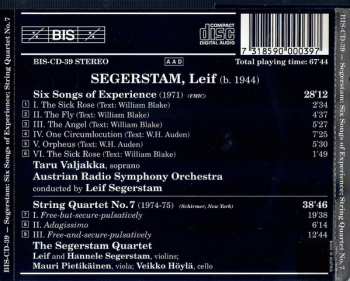 CD Leif Segerstam: String Quartet No. 7 / Six Songs Of Experience