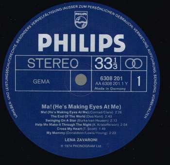 LP Lena Zavaroni: Ma! (He's Making Eyes At Me)