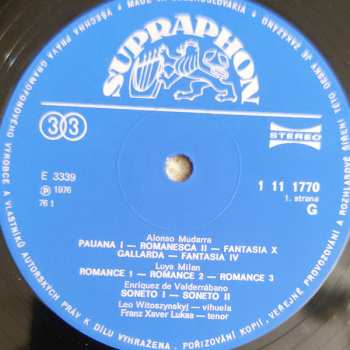 LP Leo Witoszynskyi: Skladby Pro Vihuelu (Španělsko 16. Století)