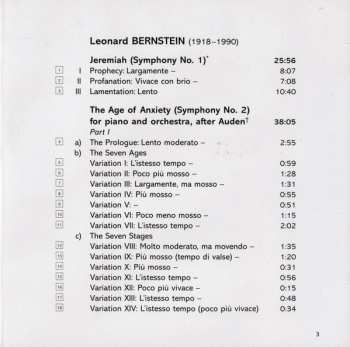 CD Leonard Bernstein: Jeremiah, Symphony No. 1 / The Age Of Anxiety, Symphony No. 2