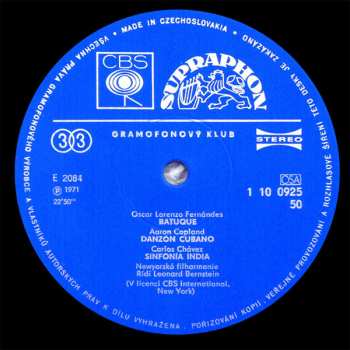LP Leonard Bernstein: Jihoamerické Orchestrální Skladby