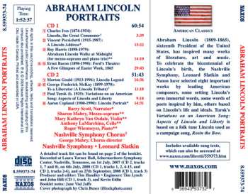 2CD Leonard Slatkin: Abraham Lincoln Portraits