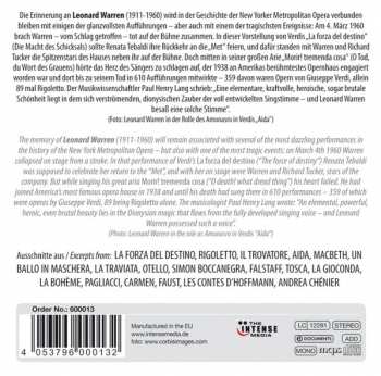 10CD Leonard Warren: Triumph Und Tod Mit Verdi = Triumph And Death With Verdi