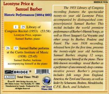 CD Samuel Barber: Historic Performances 1938 & 1953