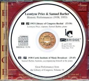 CD Samuel Barber: Historic Performances 1938 & 1953
