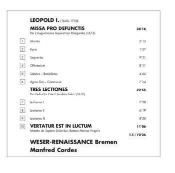 CD Manfred Cordes: Requiem / Lectiones