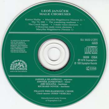 CD Leoš Janáček: Male Choruses