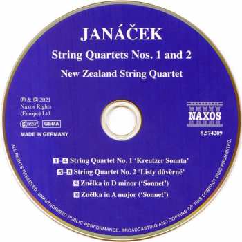 CD Leoš Janáček: String Quartets Nos. 1 And 2 • Sonnets