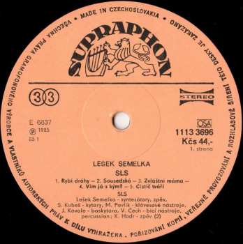 LP Lešek Semelka: Lešek Semelka, SLS