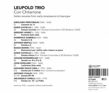 CD Leupold Trio: Con Chitarrone: Italian Sonatas From Early Renaissance To Baroque