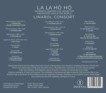 CD Linarol Consort: La La Hö Hö (Sixteenth-Century Viol Music For The Richest Man In The World)