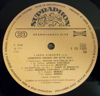LP Linha Singers: Concerto Grosso Per Sette Voci