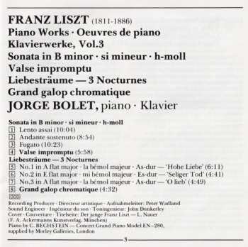 CD Franz Liszt: Piano Works • Oeuvres de Piano • Klavierwerke, Vol. 3