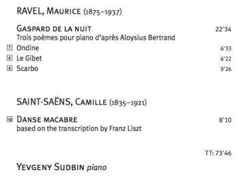 SACD Franz Liszt: Funérailles  3 Sonetti Del Petrarca  Danse Macabre  Gaspard De La Nuit