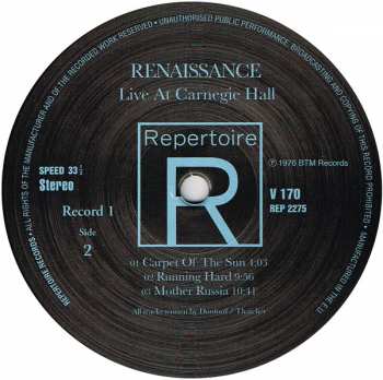 2LP Renaissance: Live At Carnegie Hall