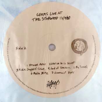 2LP Germs: Live At The Starwood Dec 3, 1980  LTD | NUM | CLR