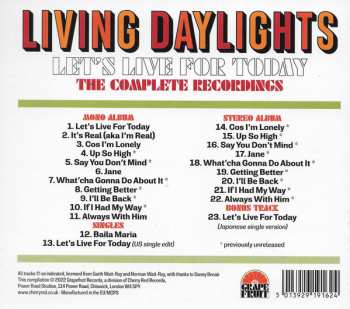 CD The Living Daylights: Let's Live For Today - The Complete Recordings