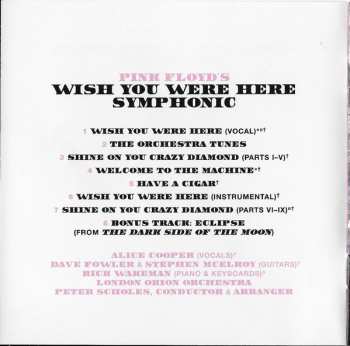 CD Alice Cooper: Pink Floyd's Wish You Were Here Symphonic