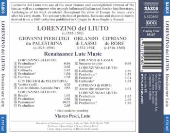 CD Lorenzino del Liuto: Renaissance Lute Music (Preludes, Fantasias And Dances)