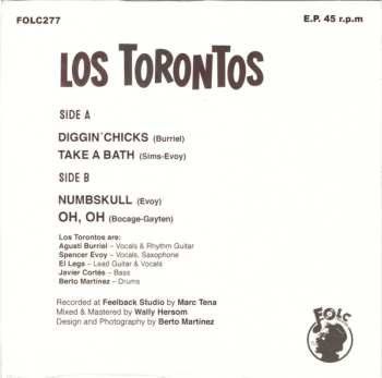 SP Los Torontos: Diggin' Chicks / Take A Bath / Numbskull / Oh, Oh