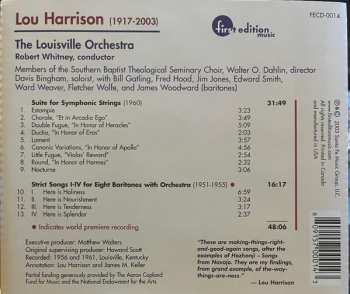 CD Lou Harrison: Suite For Symphonic Strings / Strict Songs I-IV For Eight Baritones With Orchestra