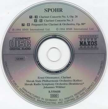 CD Louis Spohr: Clarinet Concertos Nos. 1 And 3 / Potpourri, Op. 80